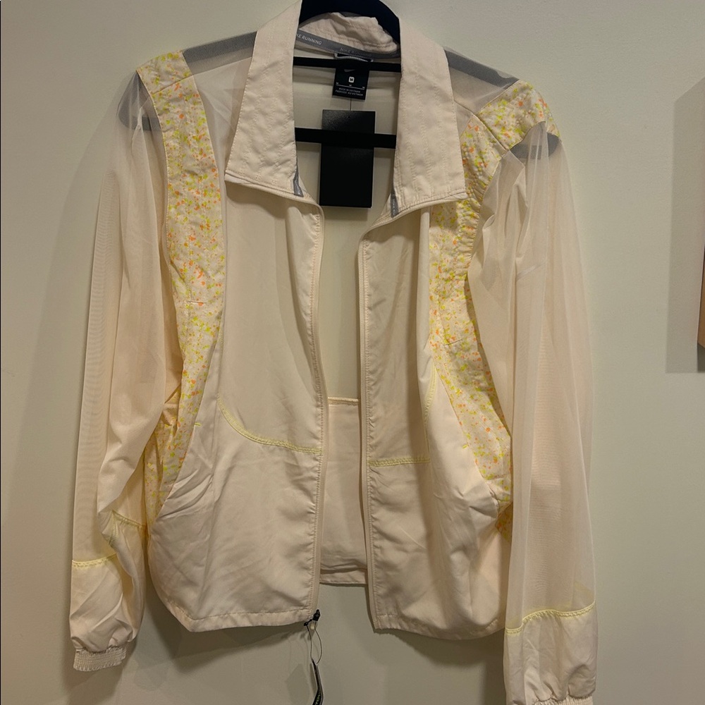 Nike Cream Sheer Jacket with Yellow Accents